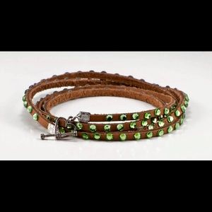 Swarovski Crystal leather bracelet in green